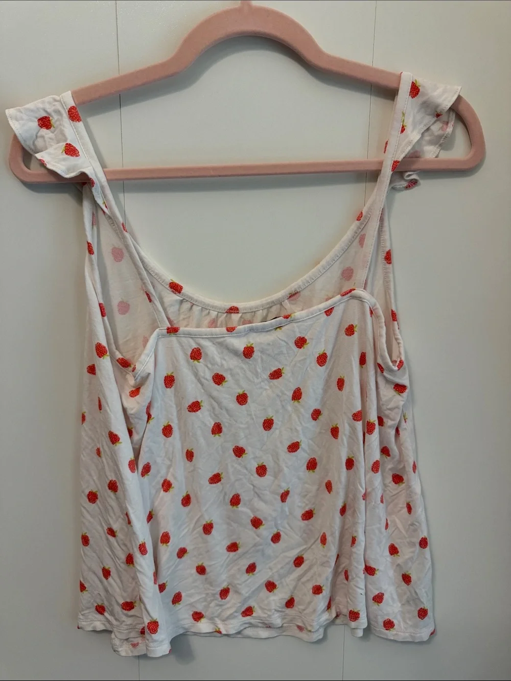 LOFT White Strawberry-Print Tank Top